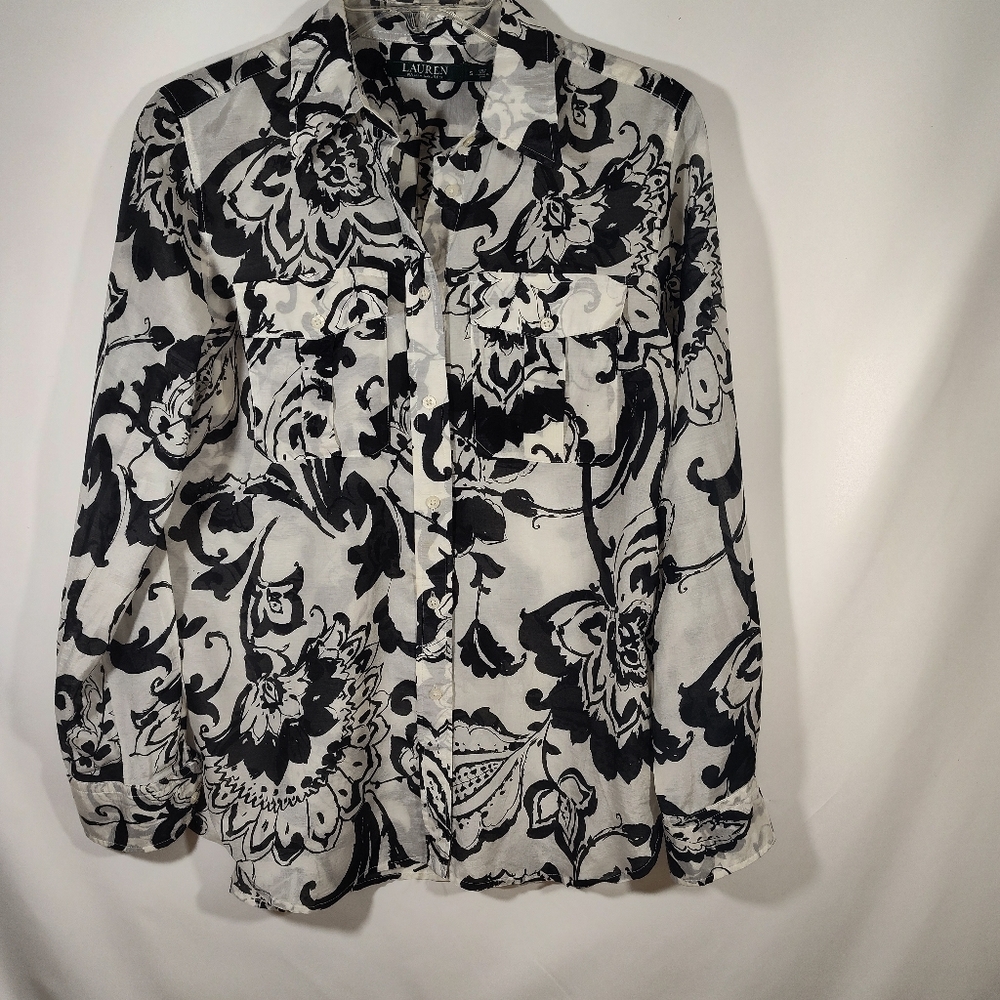 Ralph Lauren, Black Label, Cotton Silk Blend Long Sleeve Shirt. Size S